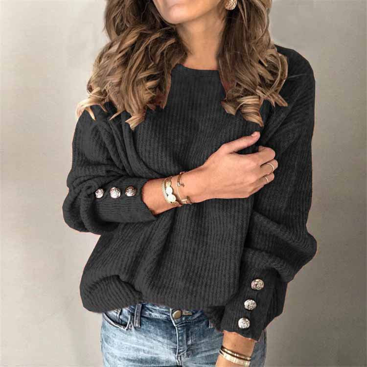 Gertrude | Refined Knitted Sweater for Women with Silver Details