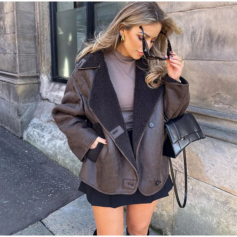 Siera | Women's coat with faux shearling lining