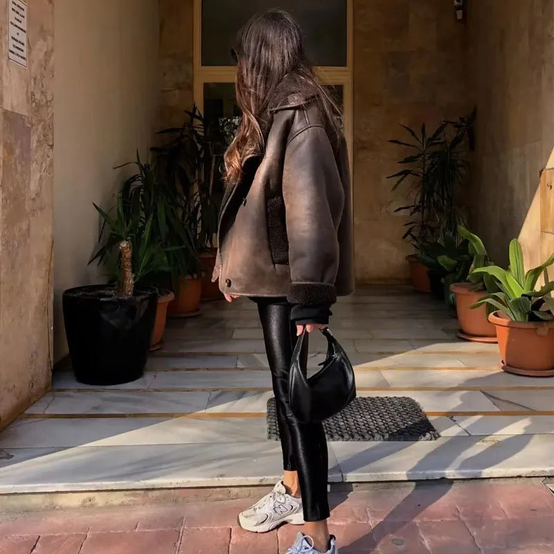 Siera | Women's coat with faux shearling lining