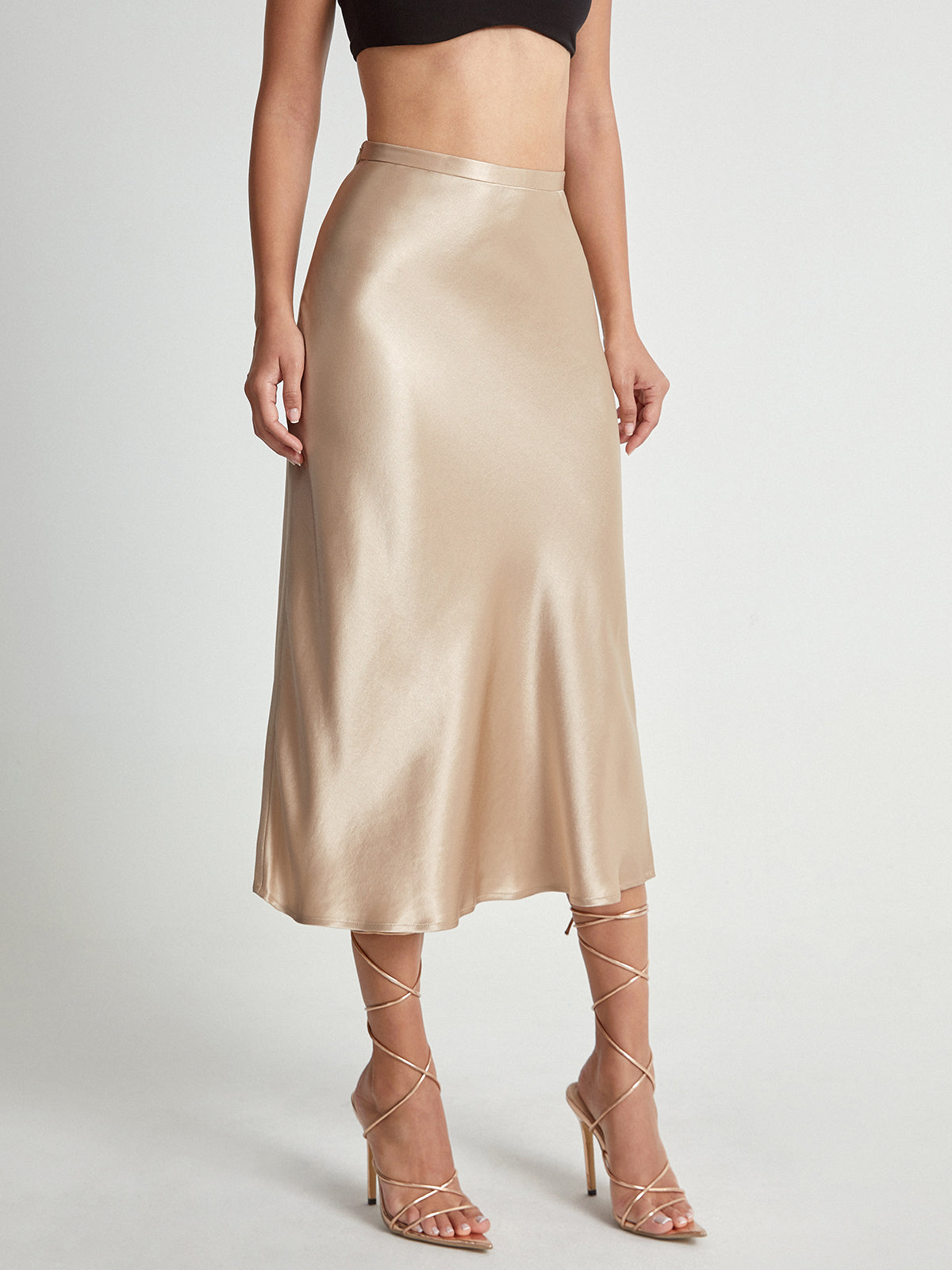 Londynn | Midi Skirt Elegant Satin Slip