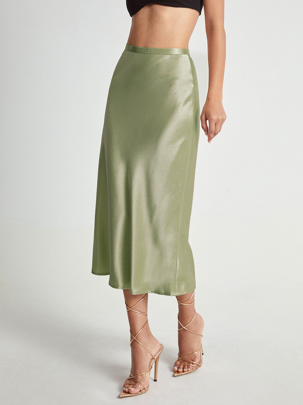 Londynn | Midi Skirt Elegant Satin Slip