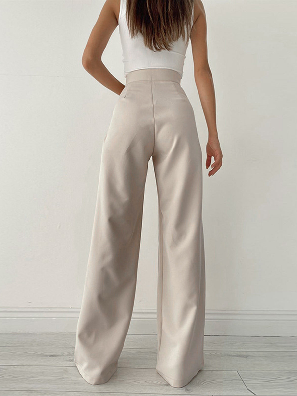 Orelia | Wide Leg Trousers Beige