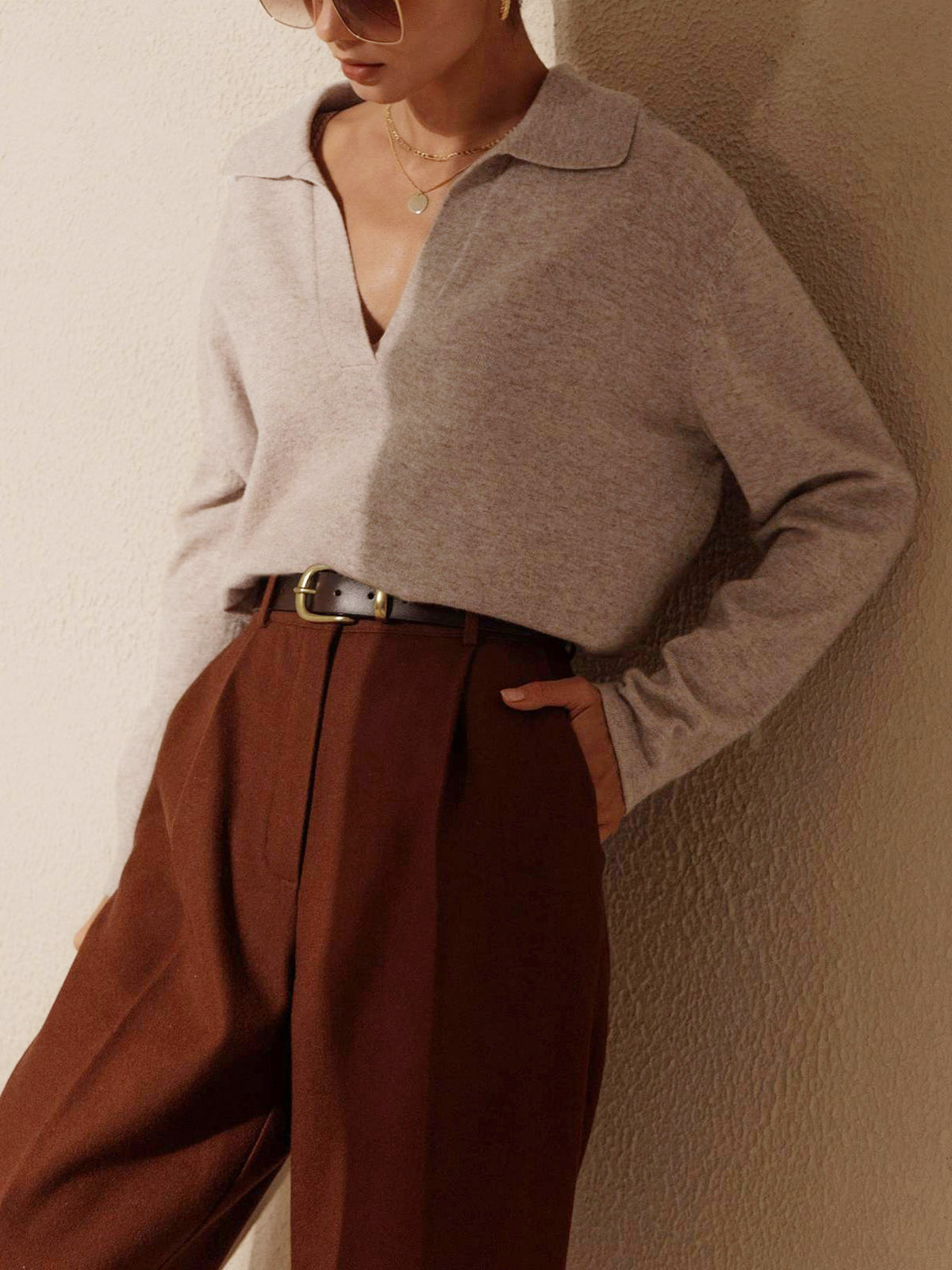 Leonore | Sweater Collared V-neck