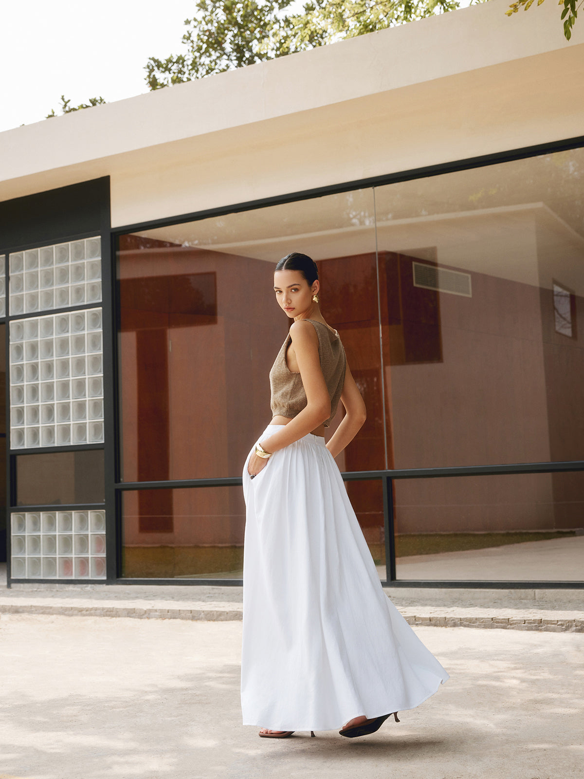Lena | High-Waisted Maxi Skirt & Pocket Set