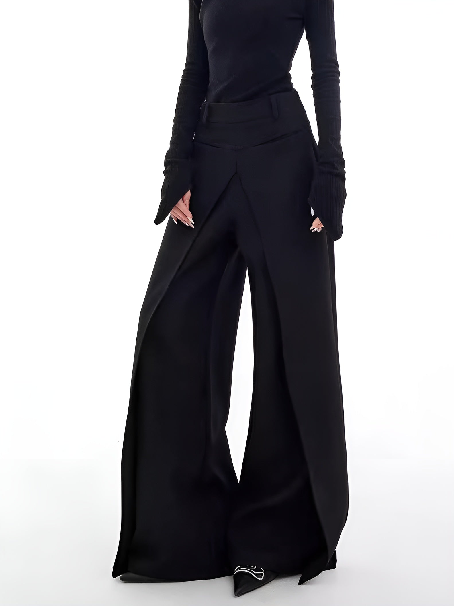 Zoraida | Black Trousers with Wide Slits