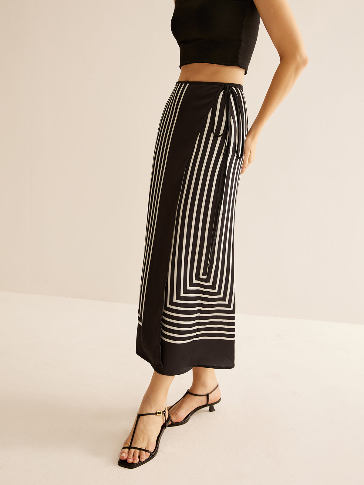 Luann | Maxi Skirt with Stripe Pattern