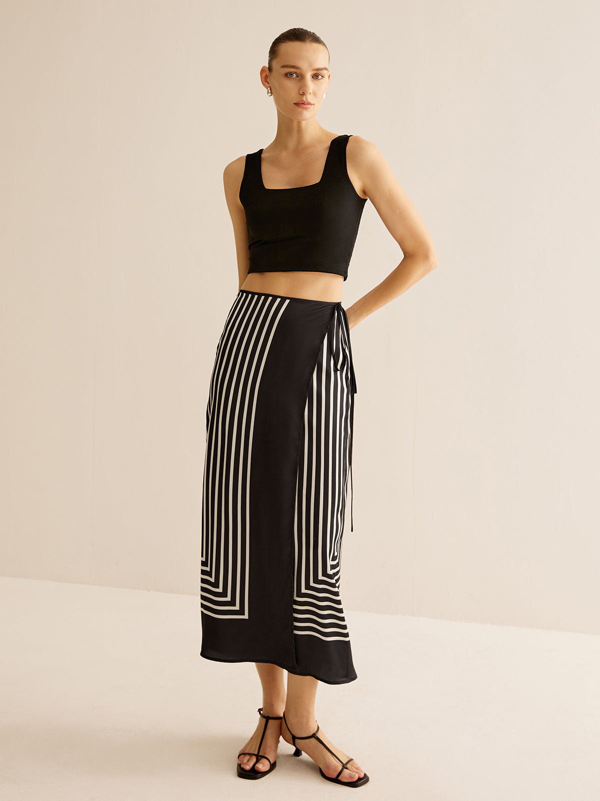 Luann | Maxi Skirt with Stripe Pattern