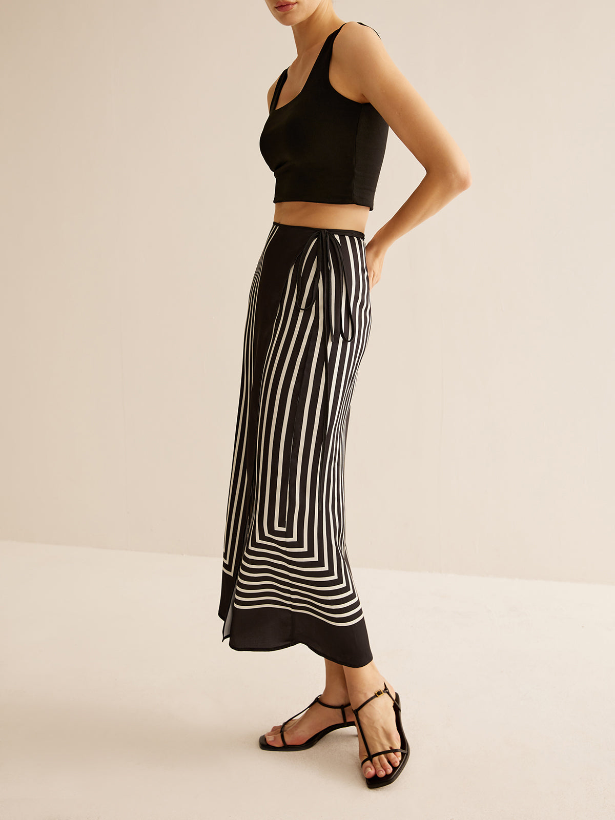 Luann | Maxi Skirt with Stripe Pattern