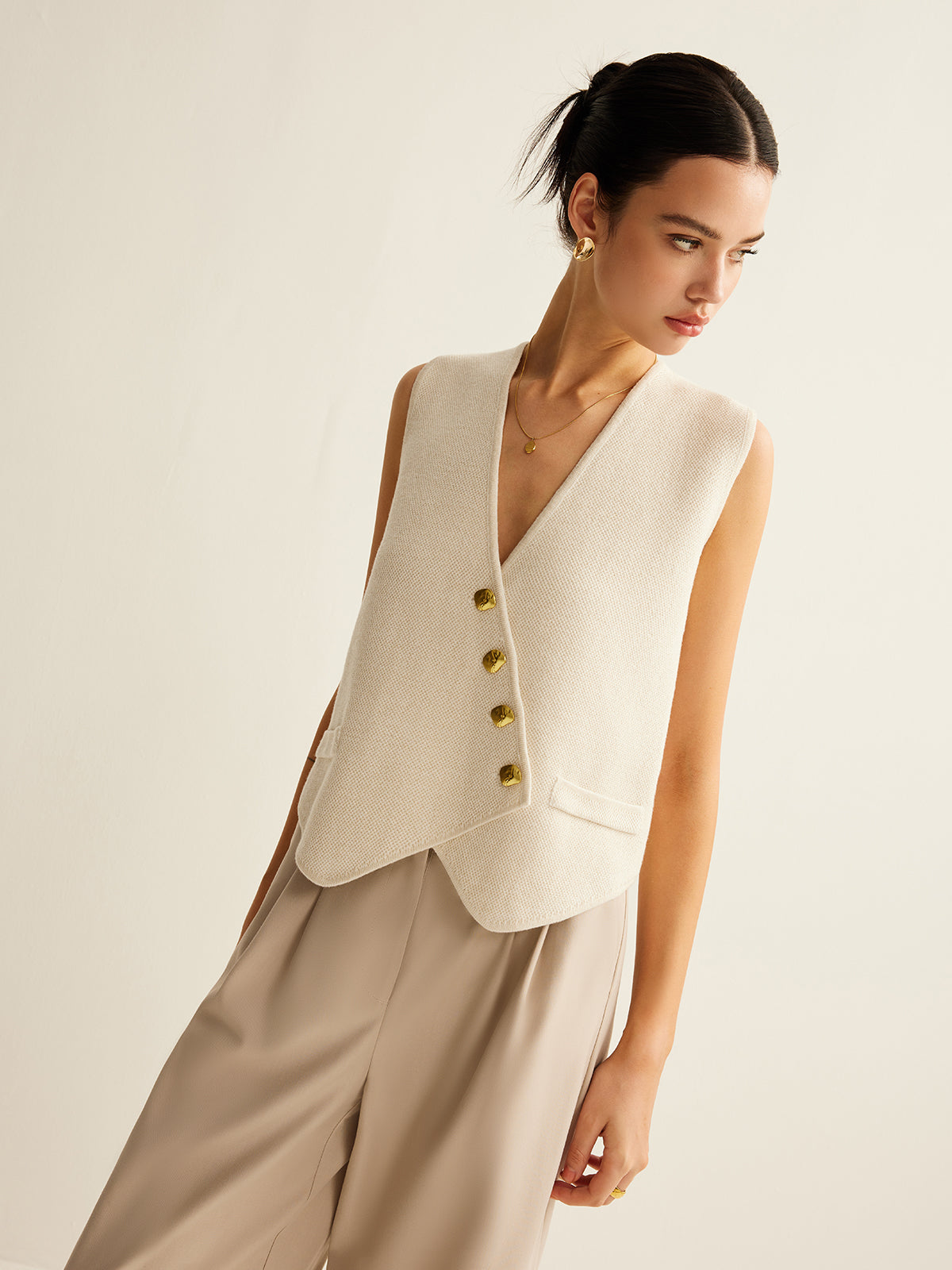 Shane | Vest with Gold Buttons