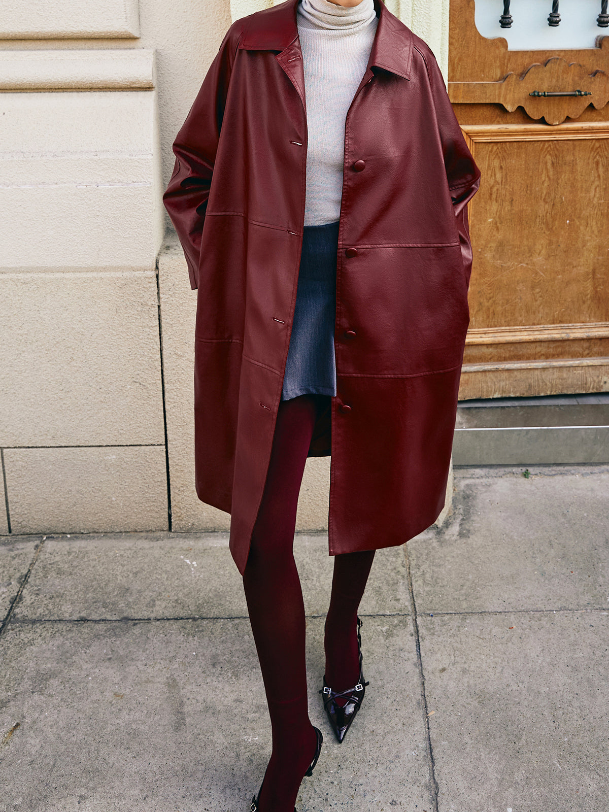 Hudson | Trench Coat Glossy faux leather