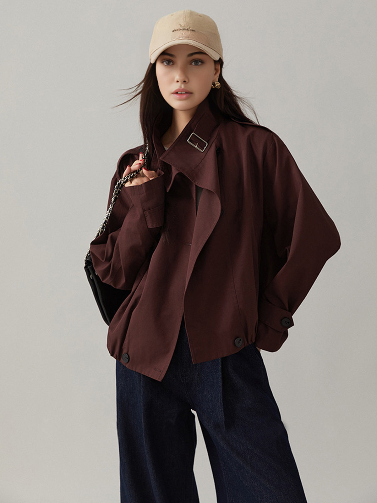 Ira | Jacket Asymmetric collar with buckle detail
