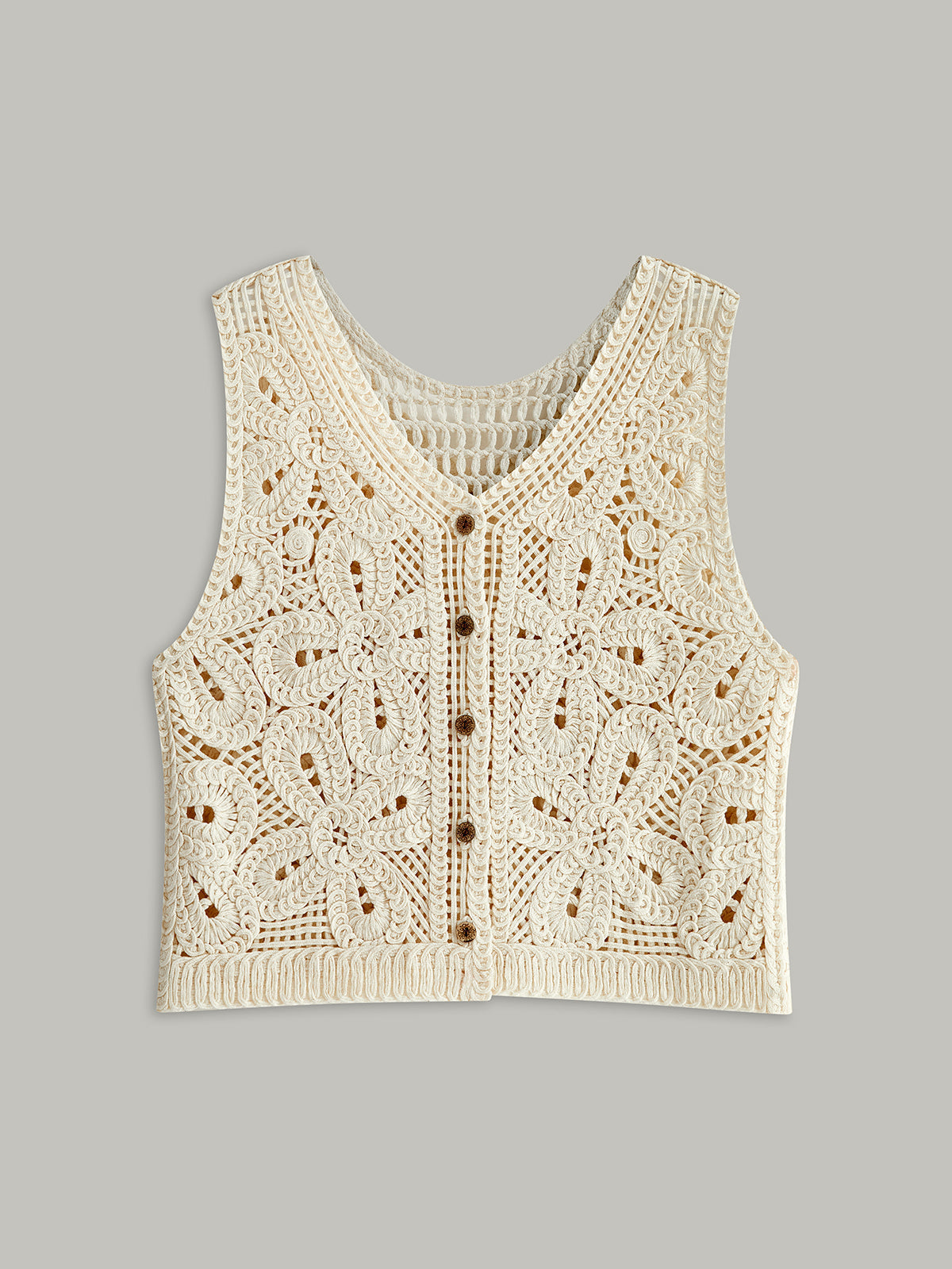 Taylee | Crocheted Cardigan with Flower Pattern