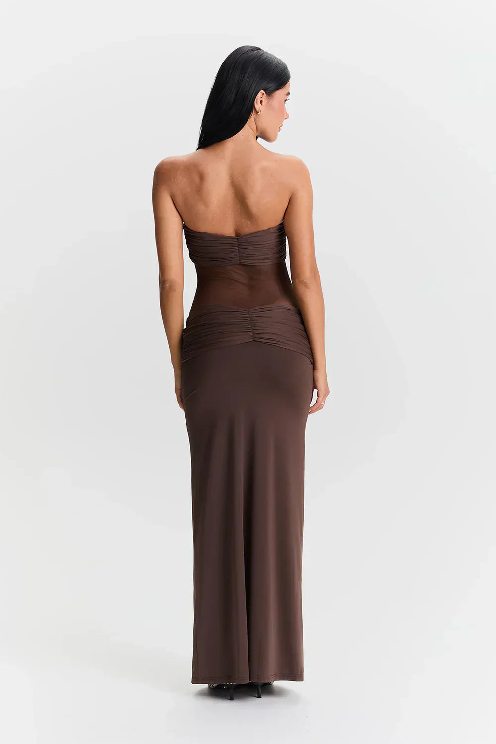 Ayesha | Dress Strapless Mesh Detail