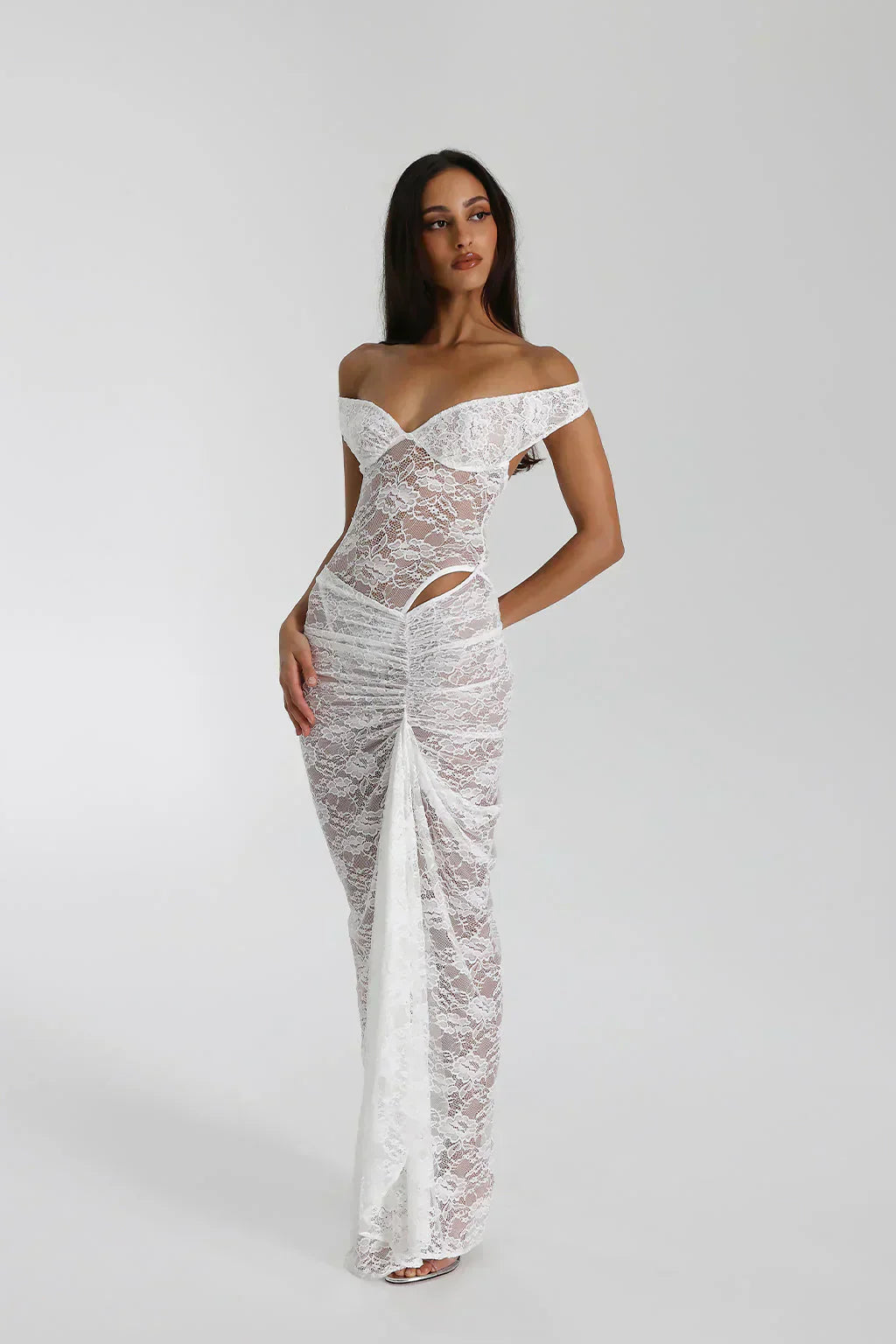 Shalonda | Off-the-shoulder evening dress with slit