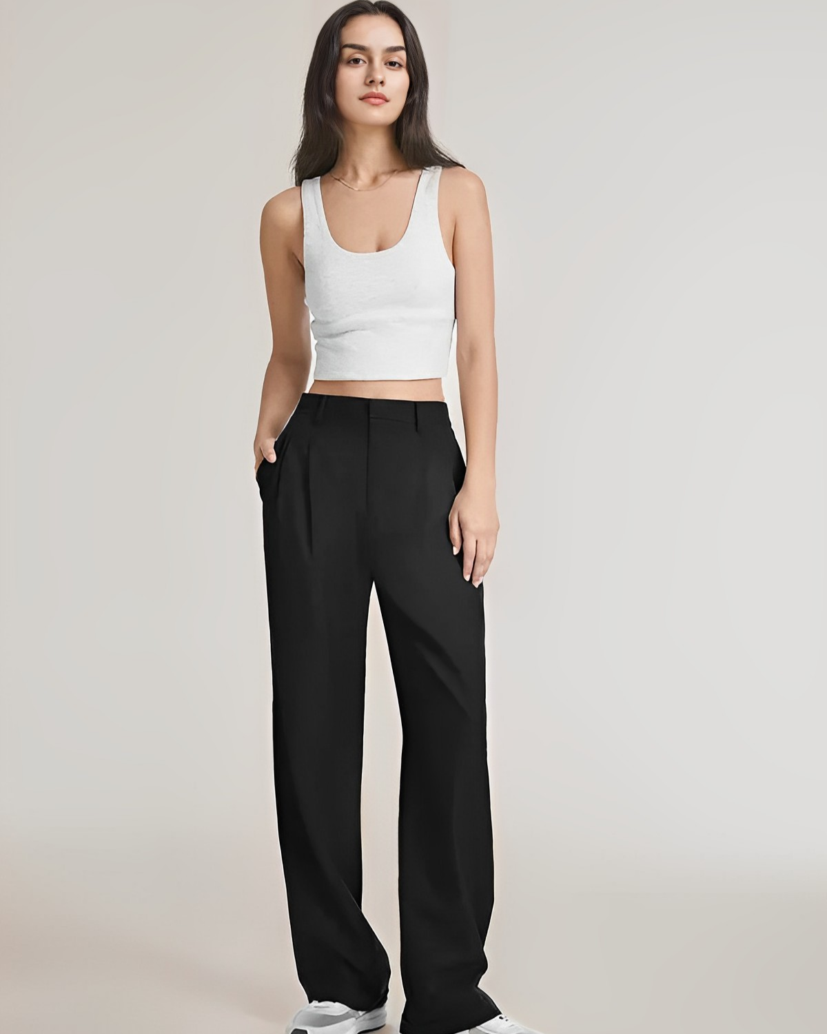 Ethelene | High-waisted pleated trousers