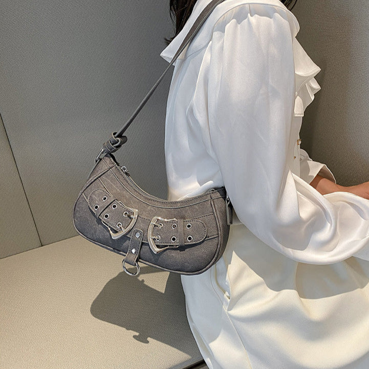 Jayden | Shoulder bag with double silver buckles