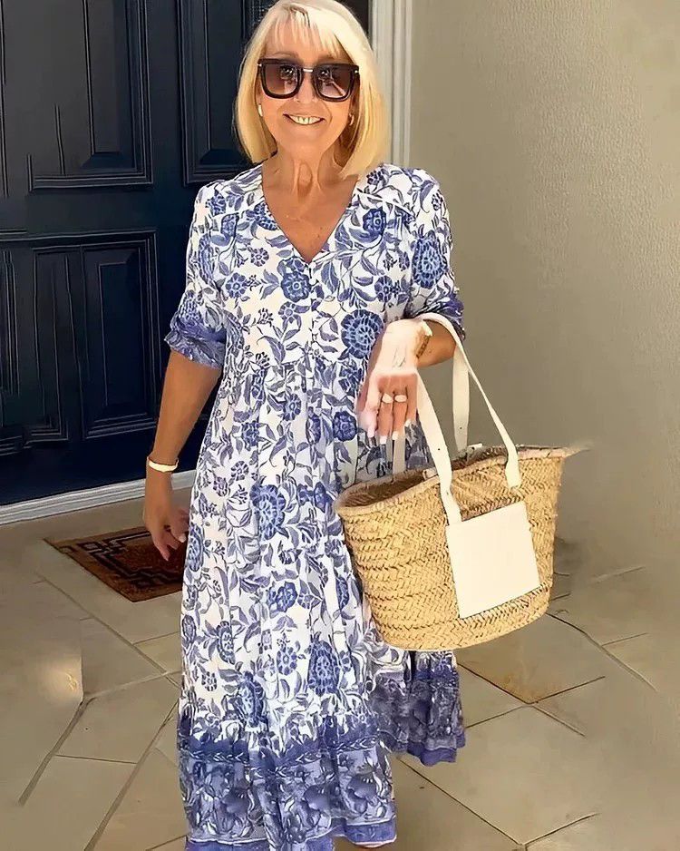 Evelyn | Floral Flow Midi Dress