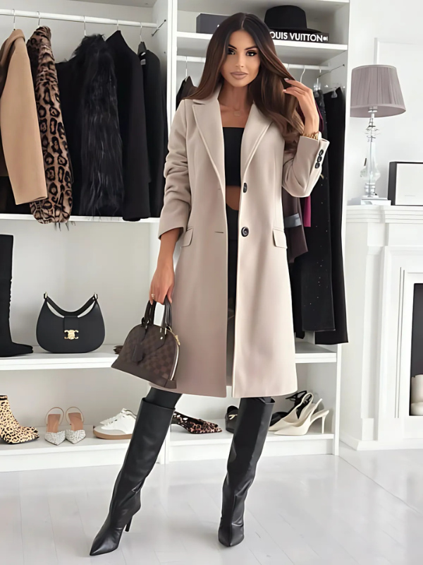 Spring | Women's Trench Coat with Lapel Collar