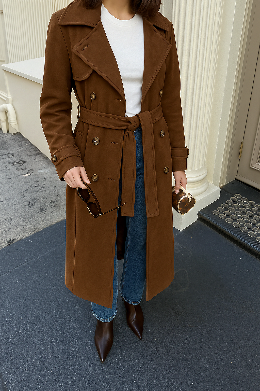 Alannah | Double-breasted trench coat with belt