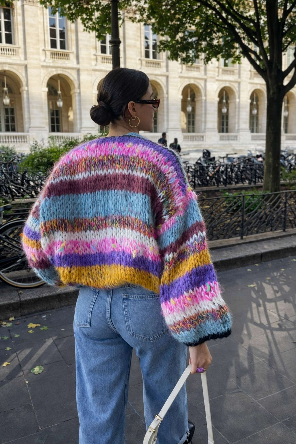 Krista | Cardigan Striped Chunky Knit