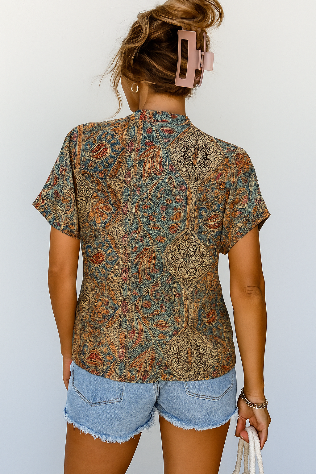 Amalia | Blouse with Intricate Paisley Print
