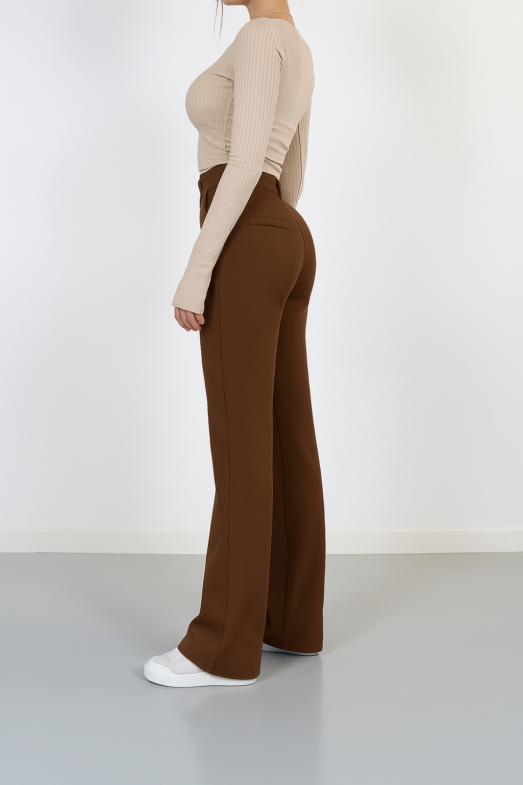 Eliza | Wide Leg Trousers with Seam Detail