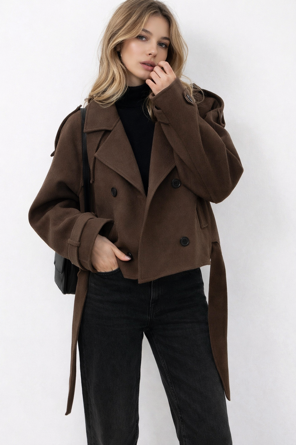 Lawrence | Dark Brown Coat with Belt