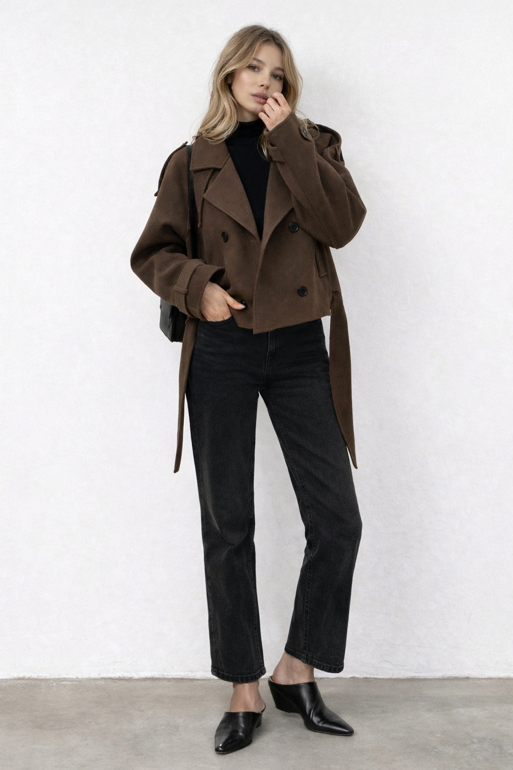 Lawrence | Dark Brown Coat with Belt
