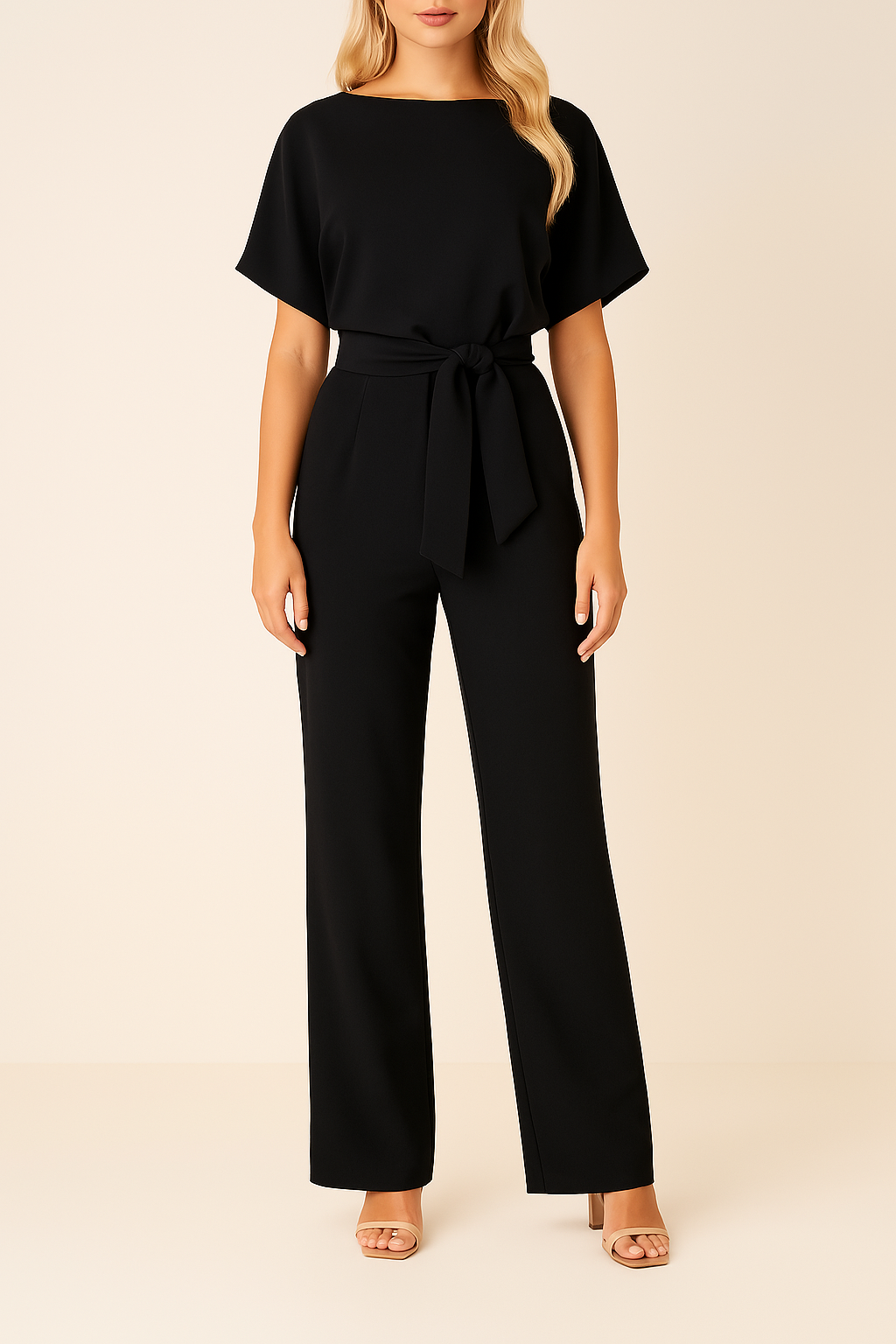 Brecht | Wide-Leg Jumpsuit with Tie Belt