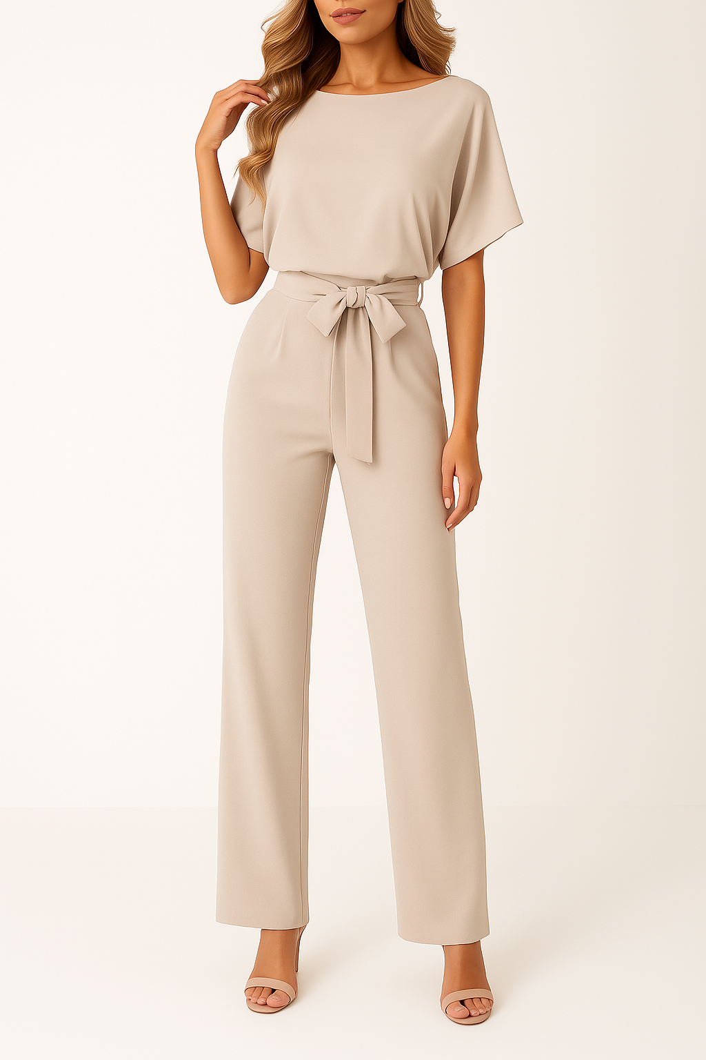 Brecht | Wide-Leg Jumpsuit with Tie Belt