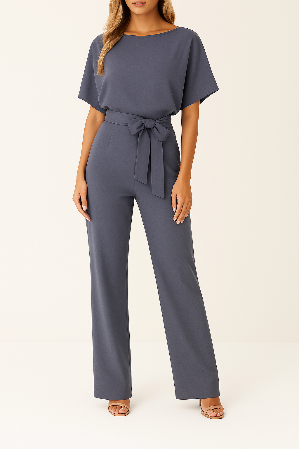 Brecht | Wide-Leg Jumpsuit with Tie Belt