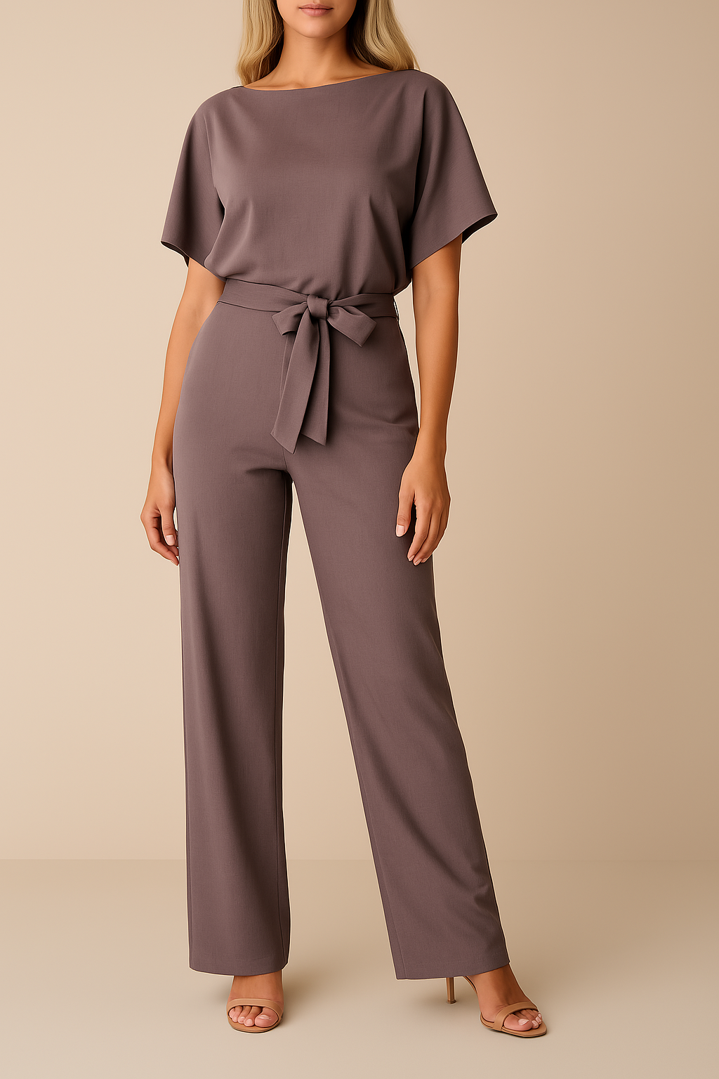 Brecht | Wide-Leg Jumpsuit with Tie Belt