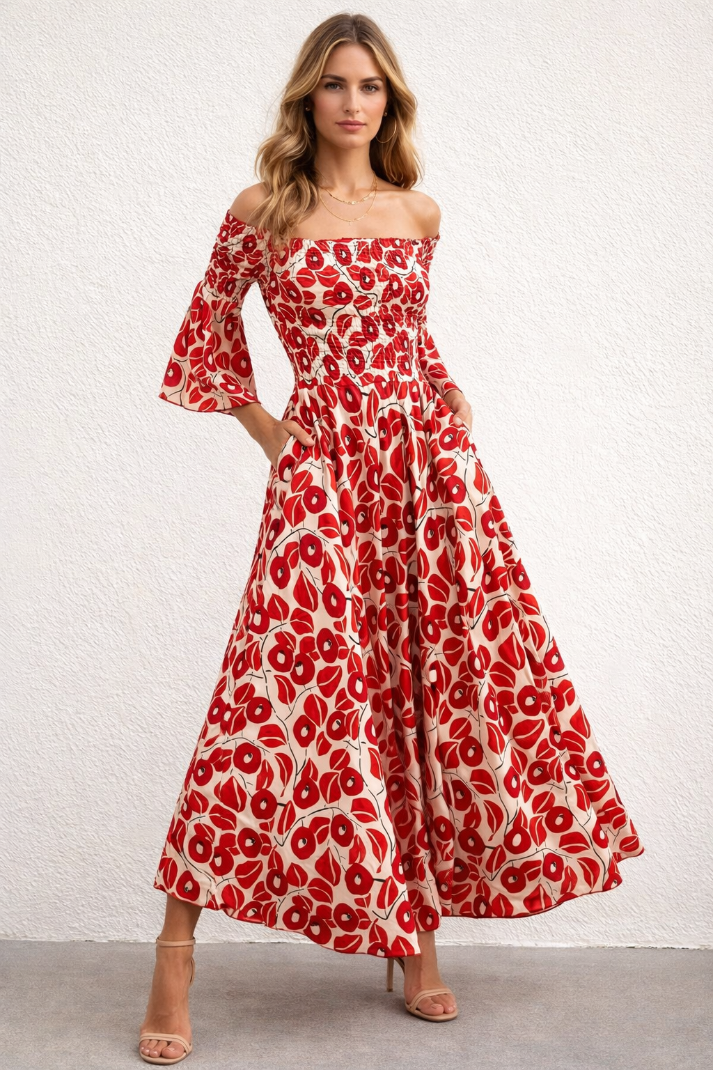 Heaven | Maxi Dress Floral Print Off-shoulder