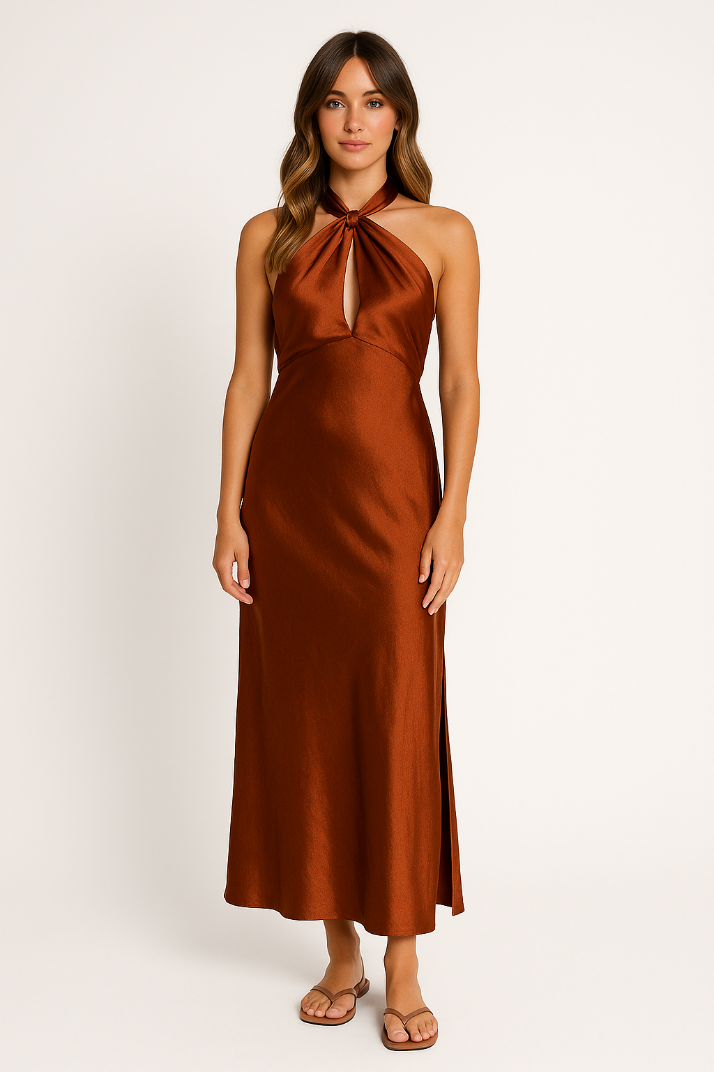 Scott | Maxi Dress Halter Neck Split
