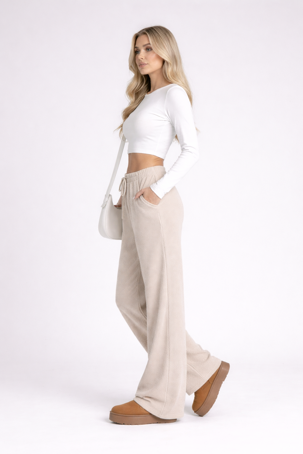 Harry | Wide Leg Trousers Beige