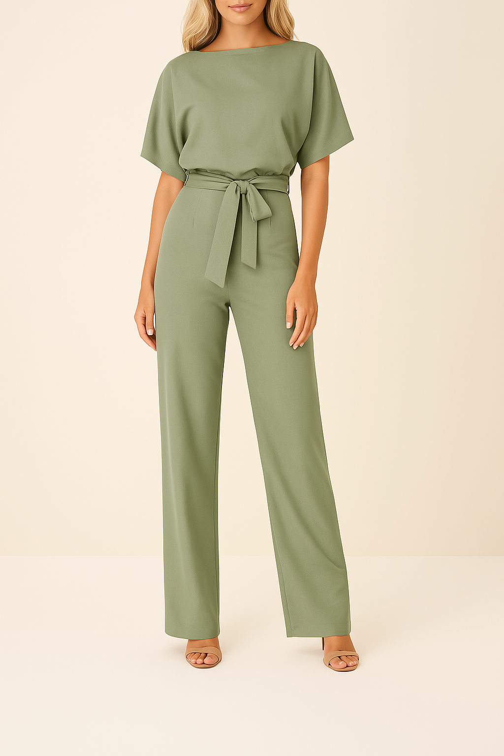 Brecht | Wide-Leg Jumpsuit with Tie Belt