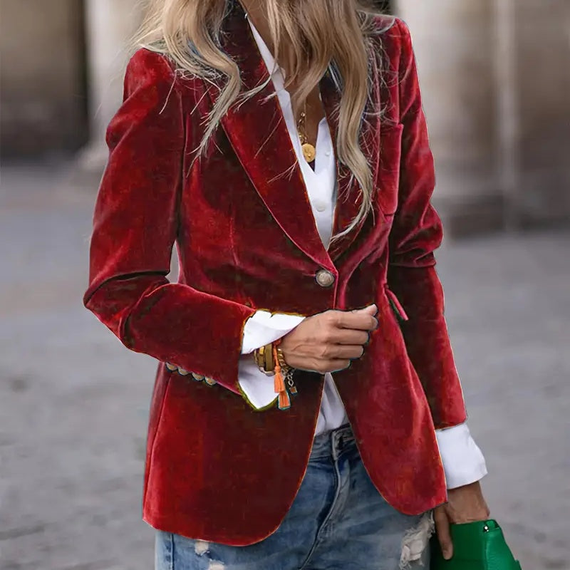 Katharine | Effortless Style Velvet Blazer Women