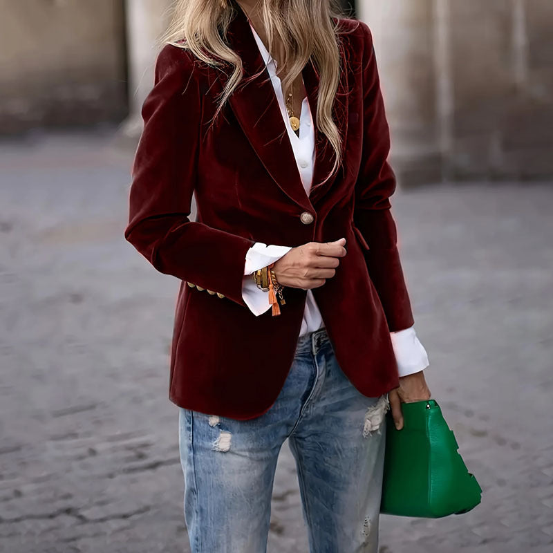 Katharine | Effortless Style Velvet Blazer Women