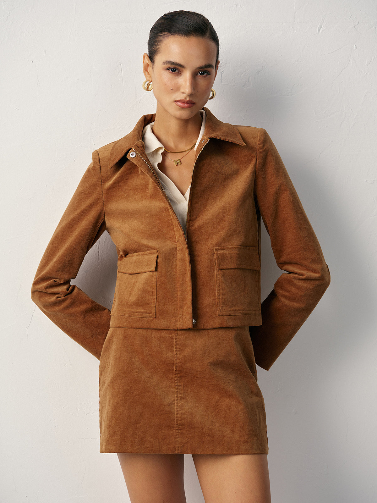 Libbie | Women's Corduroy Set Crop Jacket