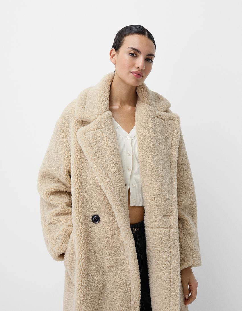 Beulah | Women's coat with teddy fabric