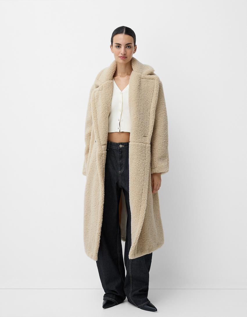 Beulah | Women's coat with teddy fabric