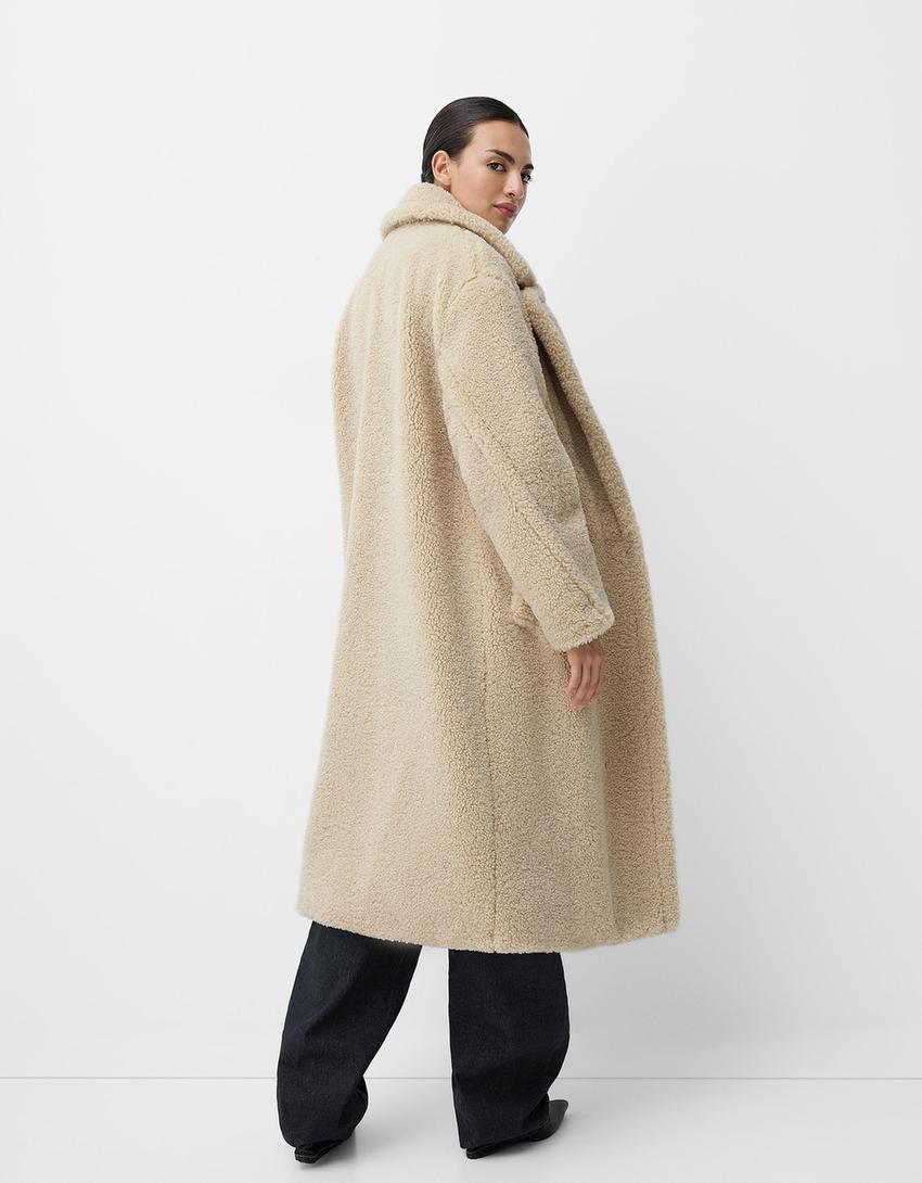 Beulah | Women's coat with teddy fabric