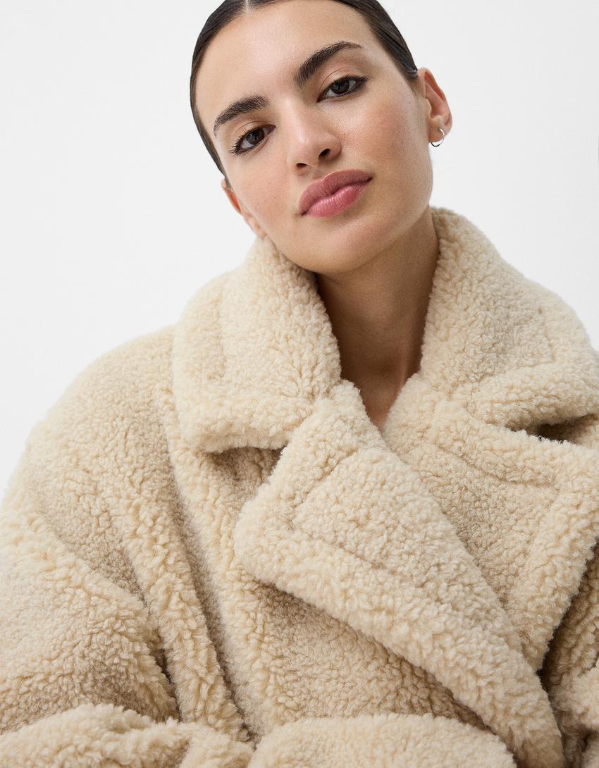 Beulah | Women's coat with teddy fabric