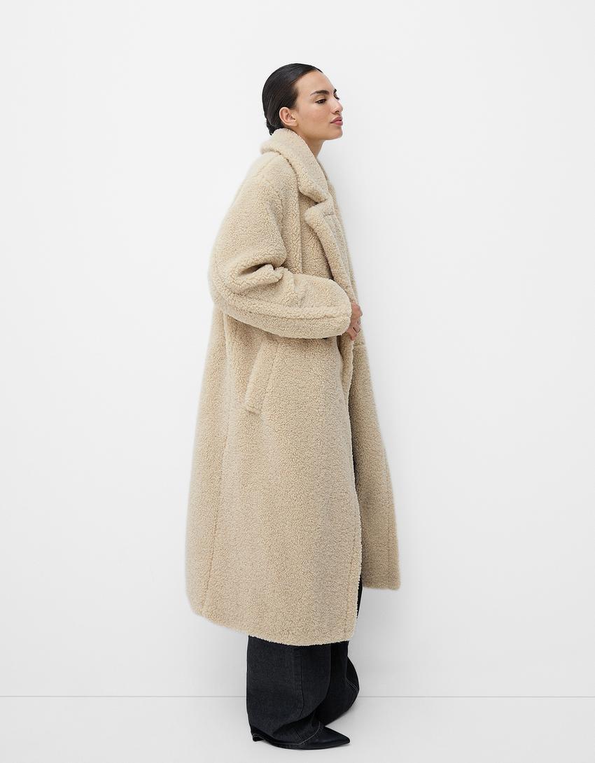 Beulah | Women's coat with teddy fabric