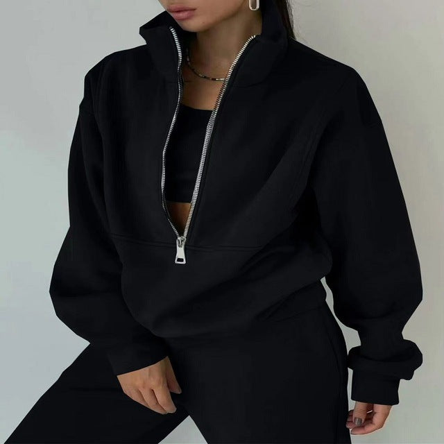 Rashida | Tracksuit Half-zip mock neck design