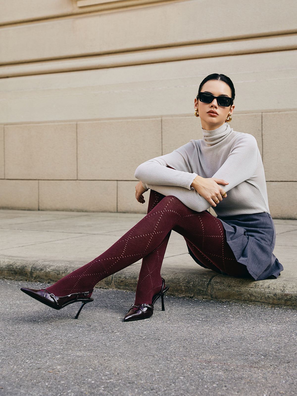 Mahalia | Women's Tights Argyle Pattern