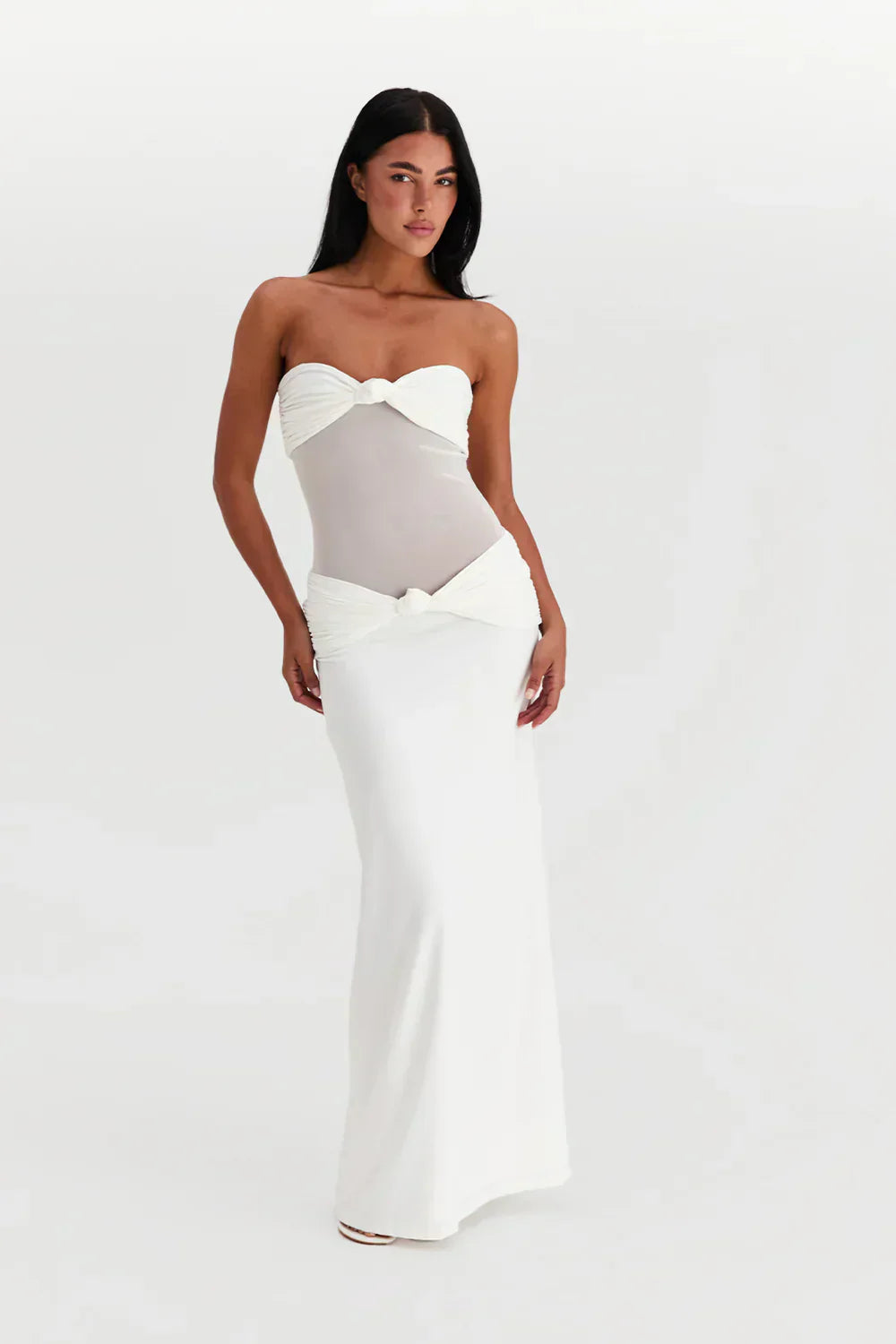 Ayesha | Dress Strapless Mesh Detail