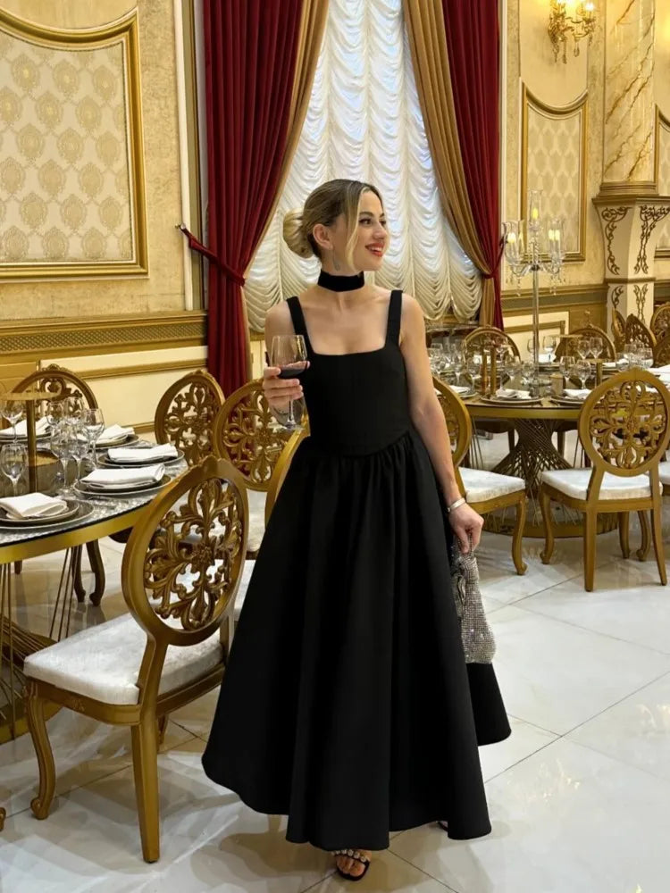 Eugenie | Black Fit-and-Flare Dress