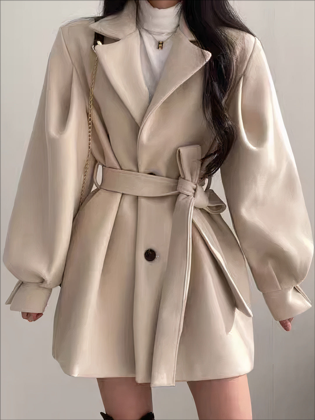 Nathalie | Trench Coat Puffed Sleeves