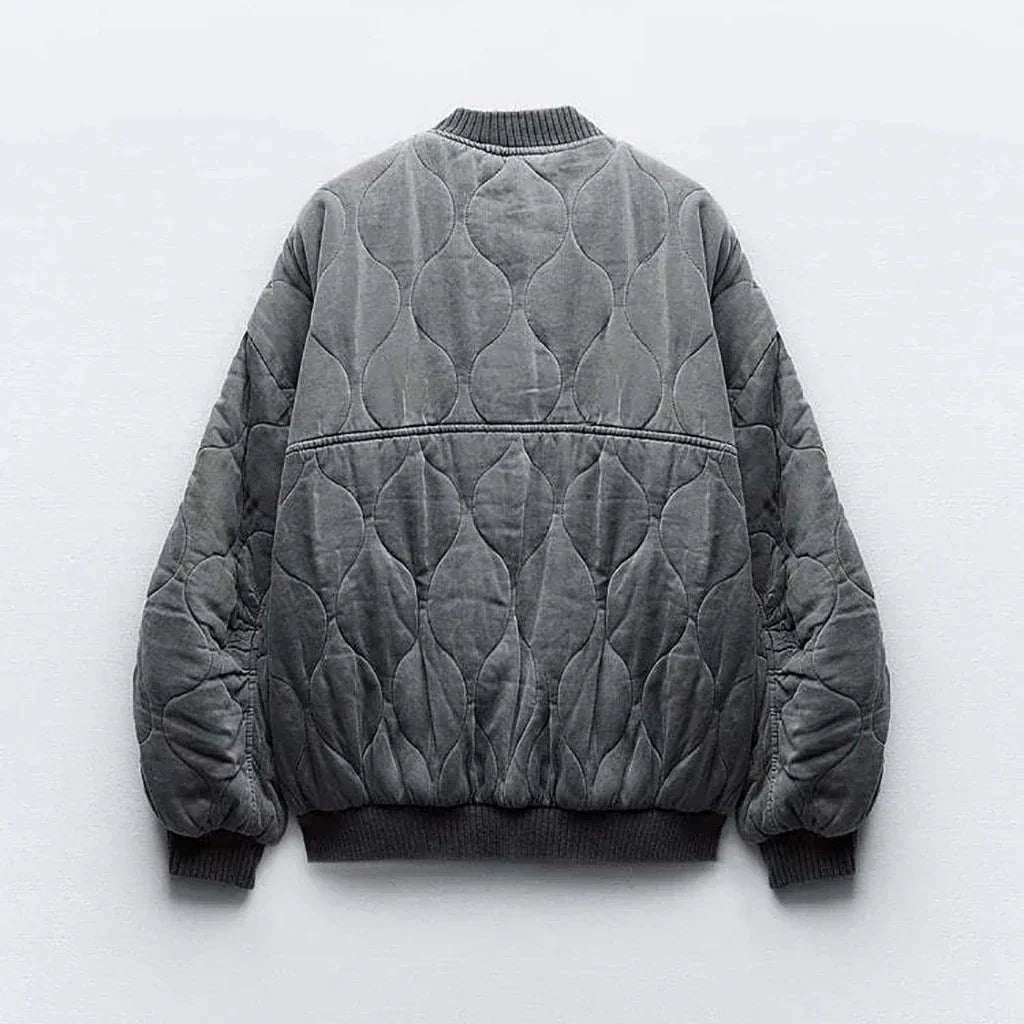 Mirel | Bomber Jacket Wavy Stitching